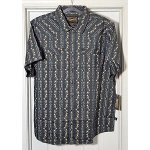 Howler Bros H Bar B Snap Shirt Size XXL Hibiscus Ribbons Antique Black